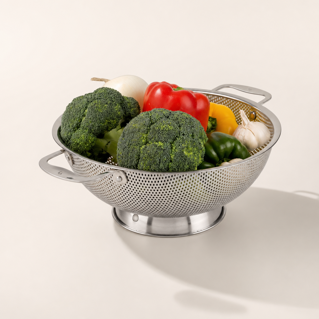 LiveFresh LiveFresh Micro-Perforated Stainless Steel Colander — Colander / Strainer