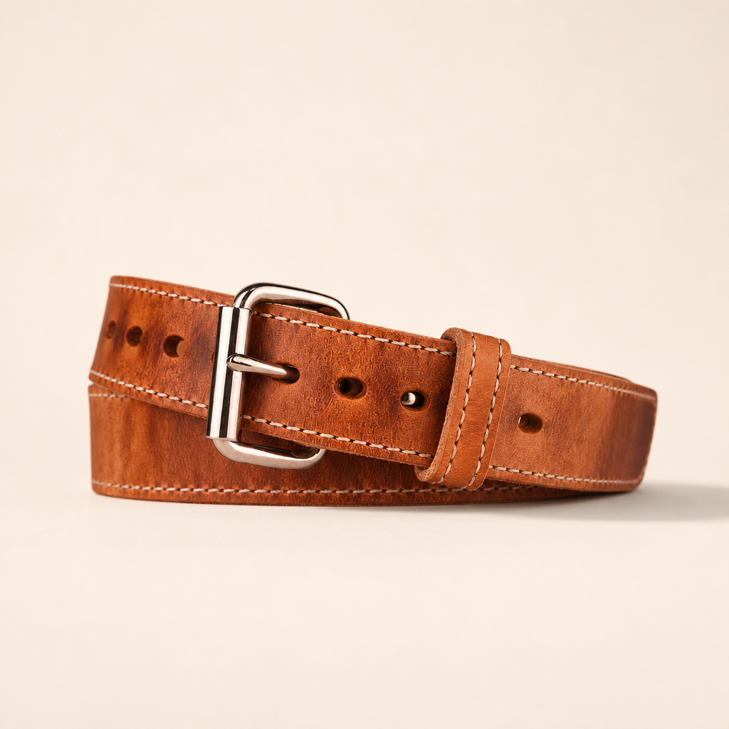 Daltech Force RoughCut Natural Full-Grain Leather Gun Belt — EDC Leather Belt