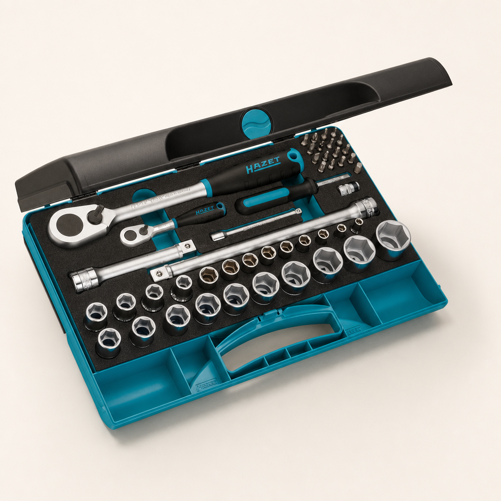Hazet HiPer Fine-Tooth Socket Wrench Set — Mechanic's Socket Set