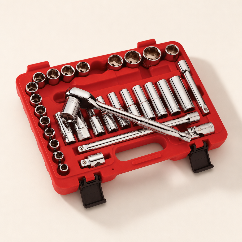 Clarke 32-piece 1/2-inch Drive Metric Socket Set — Mechanic's Socket Set