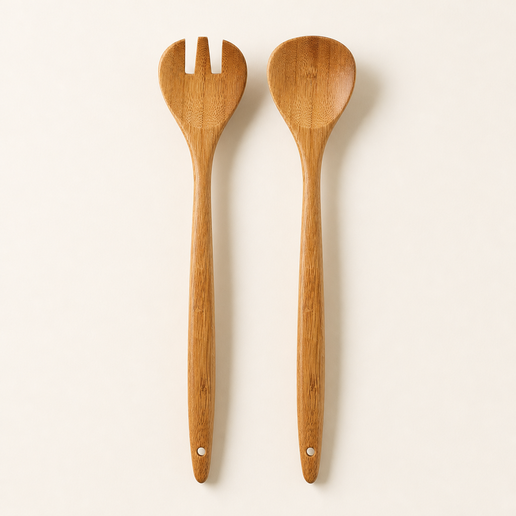 Zeller Present Bamboo Salad Servers — Salad Servers