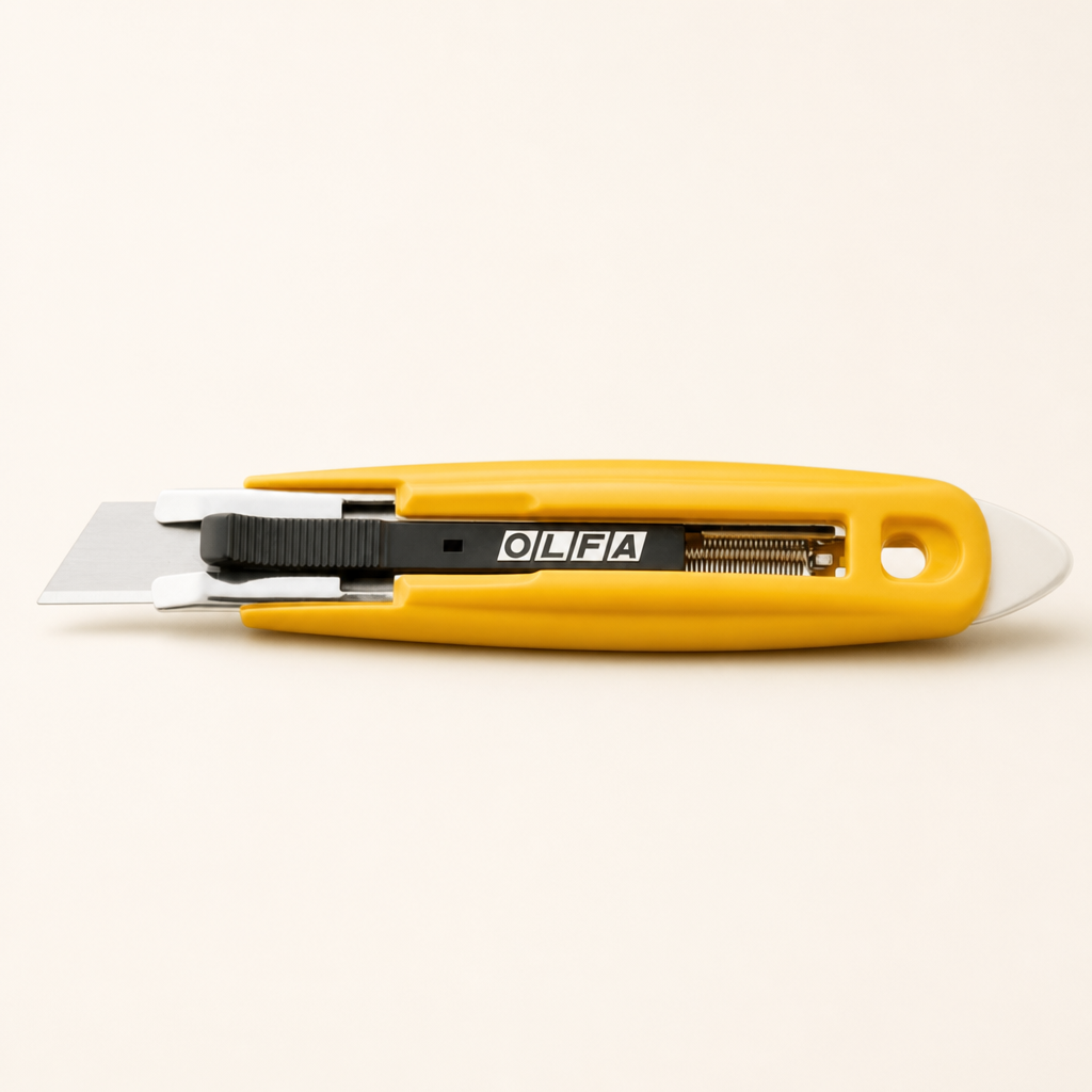 Olfa SK-9 Semi-Automatic Self-Retracting Safety Knife with Tape Splitter — Utility Knife (Retractable)