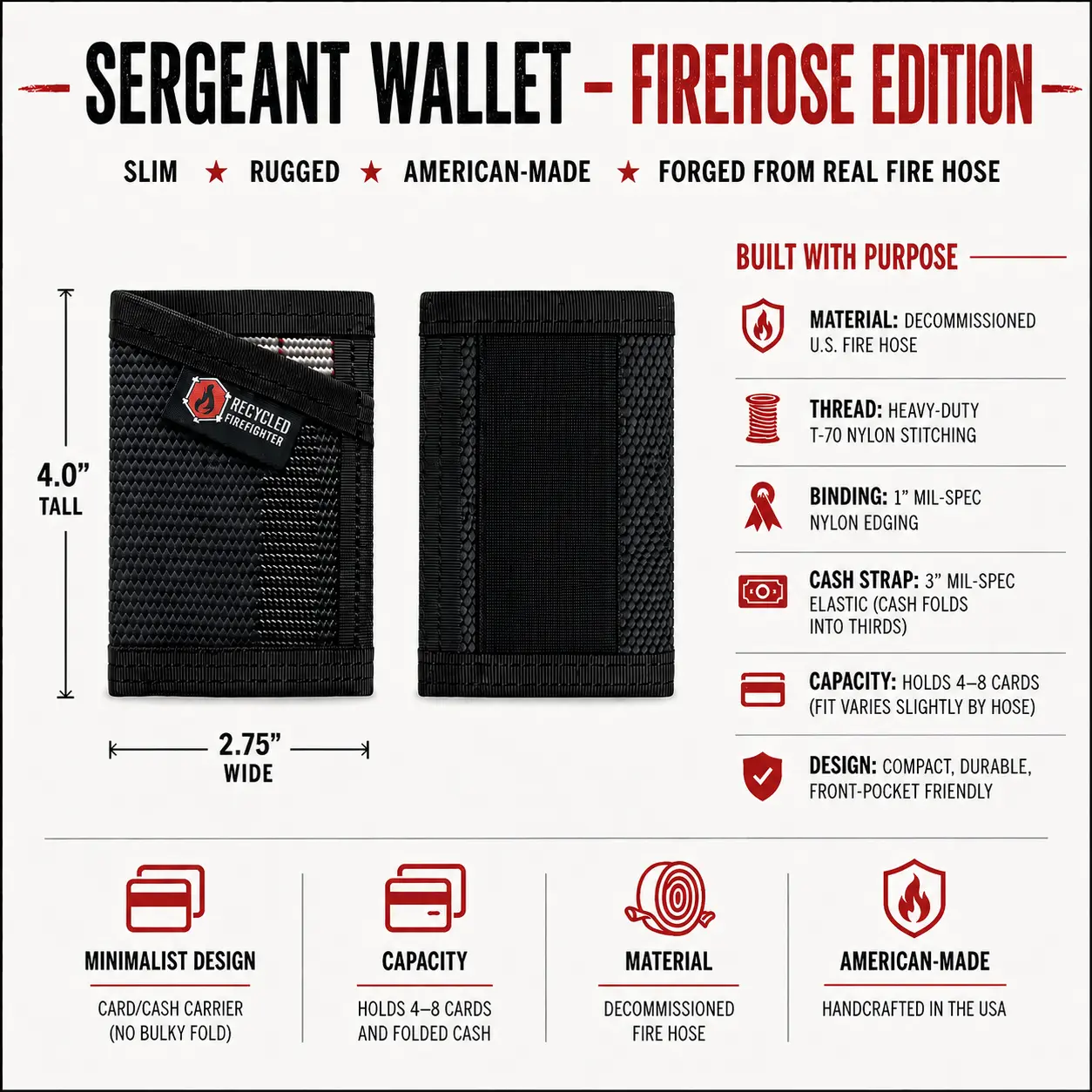 Recycled Firefighter Recycled Firefighter Sergeant Wallet