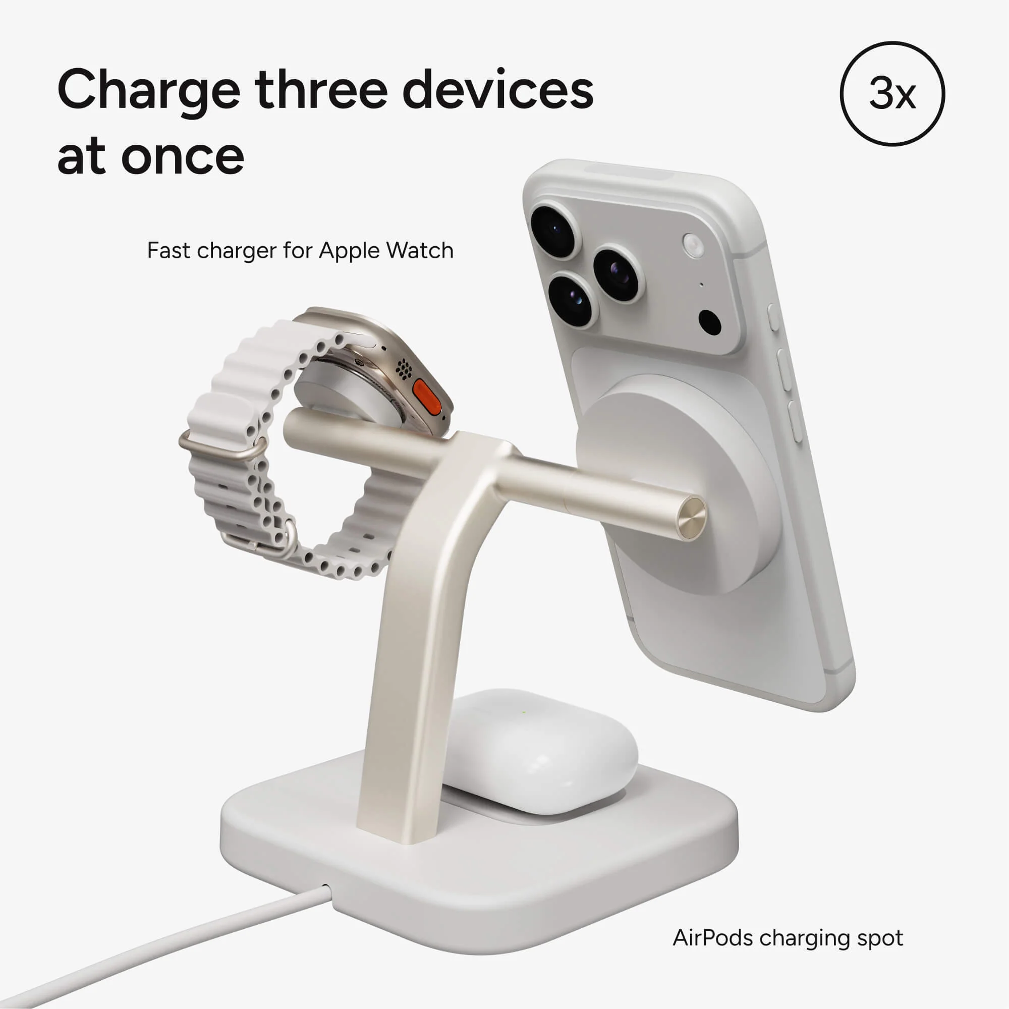 mophie mophie Qi2 3-in-1 Wireless Charging Stand