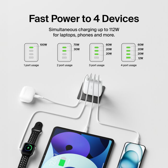 Belkin Belkin BoostCharge Pro 112W 4-Port GaN Charger