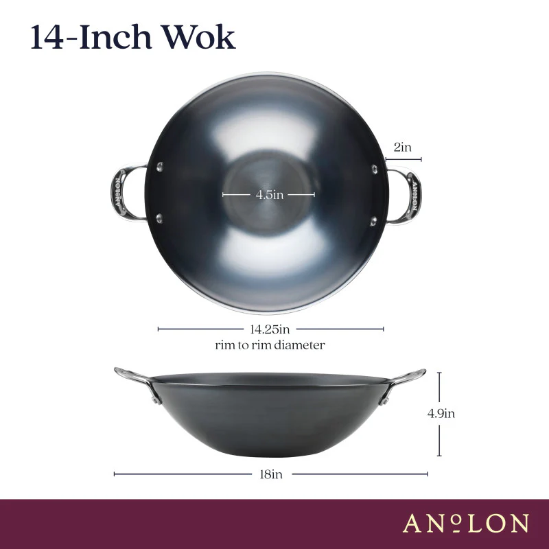 Anolon Anolon EverLast N2 14-Inch Carbon Steel Wok