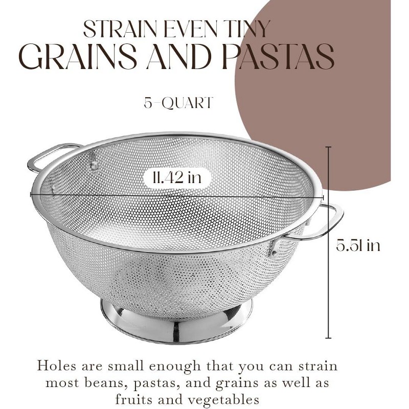 Bellemain Bellemain Micro-Perforated Stainless Steel 5-Quart Colander