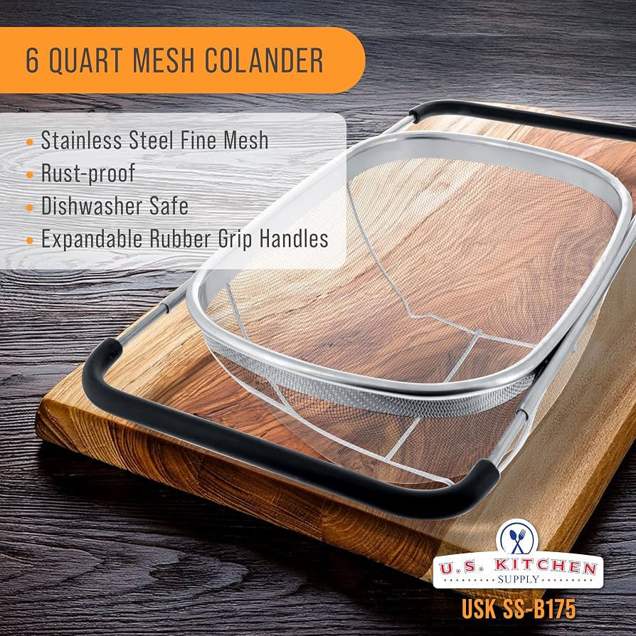 U.S. Kitchen Supply U.S. Kitchen Supply Over-the-Sink Stainless Steel Oval Colander
