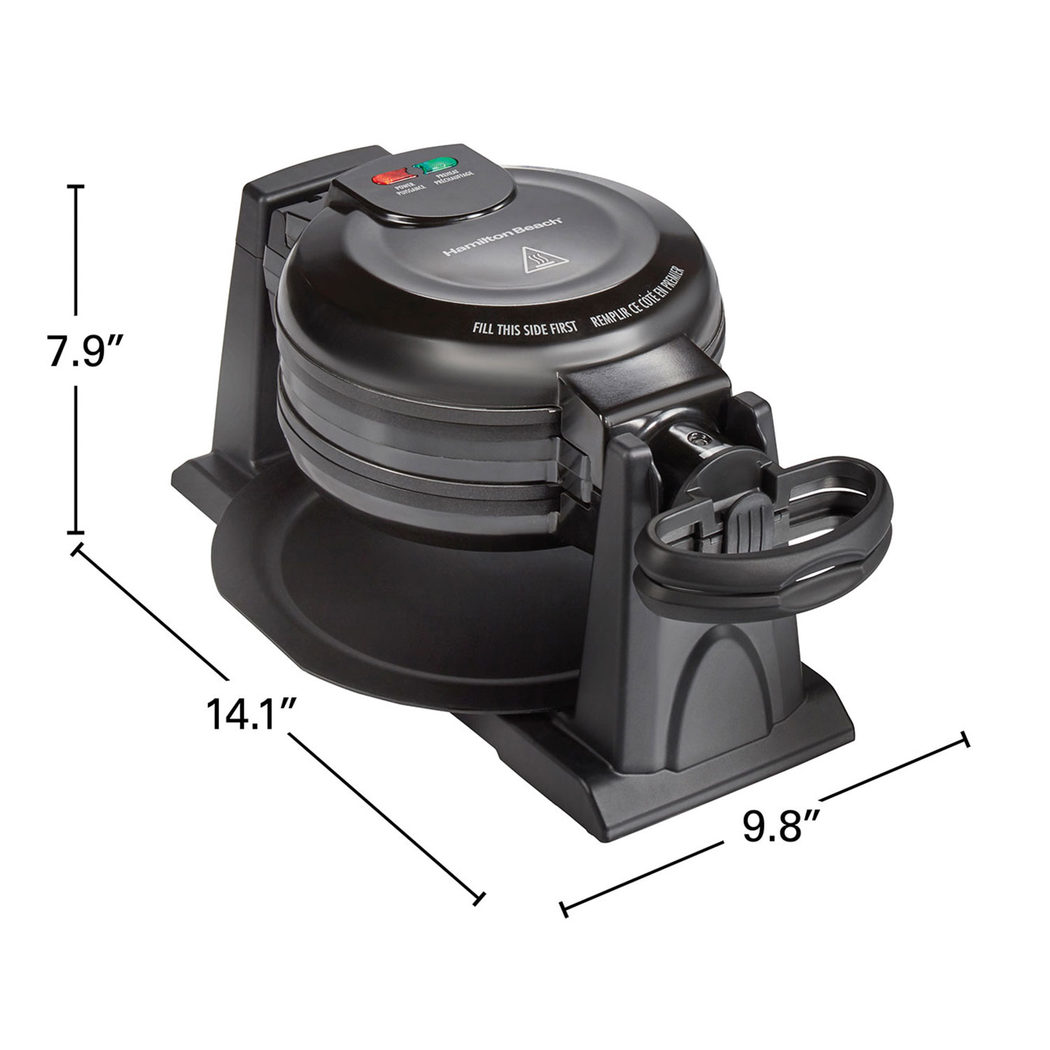 Hamilton Beach Double Belgian Waffle Maker with Removable Plates