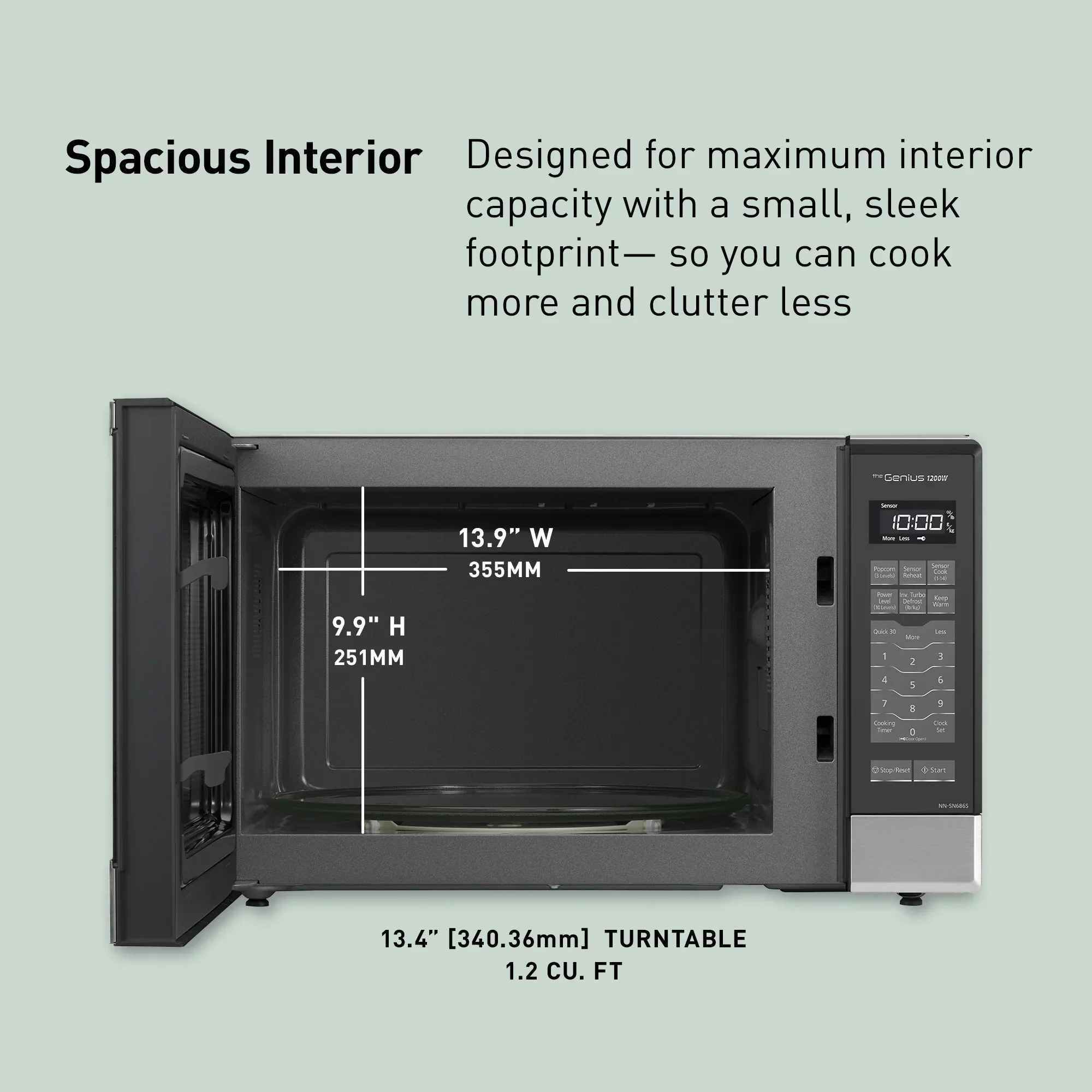 Panasonic Genius Sensor Inverter Countertop Microwave