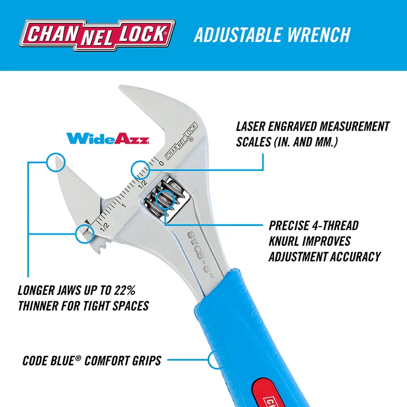 Channellock WideAzz Adjustable Wrench