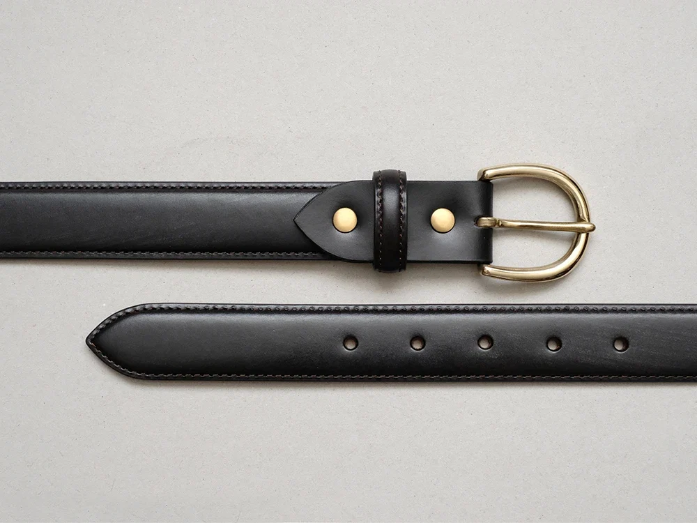 Munekawa Leather Belt “Brass” — Bridle Leather