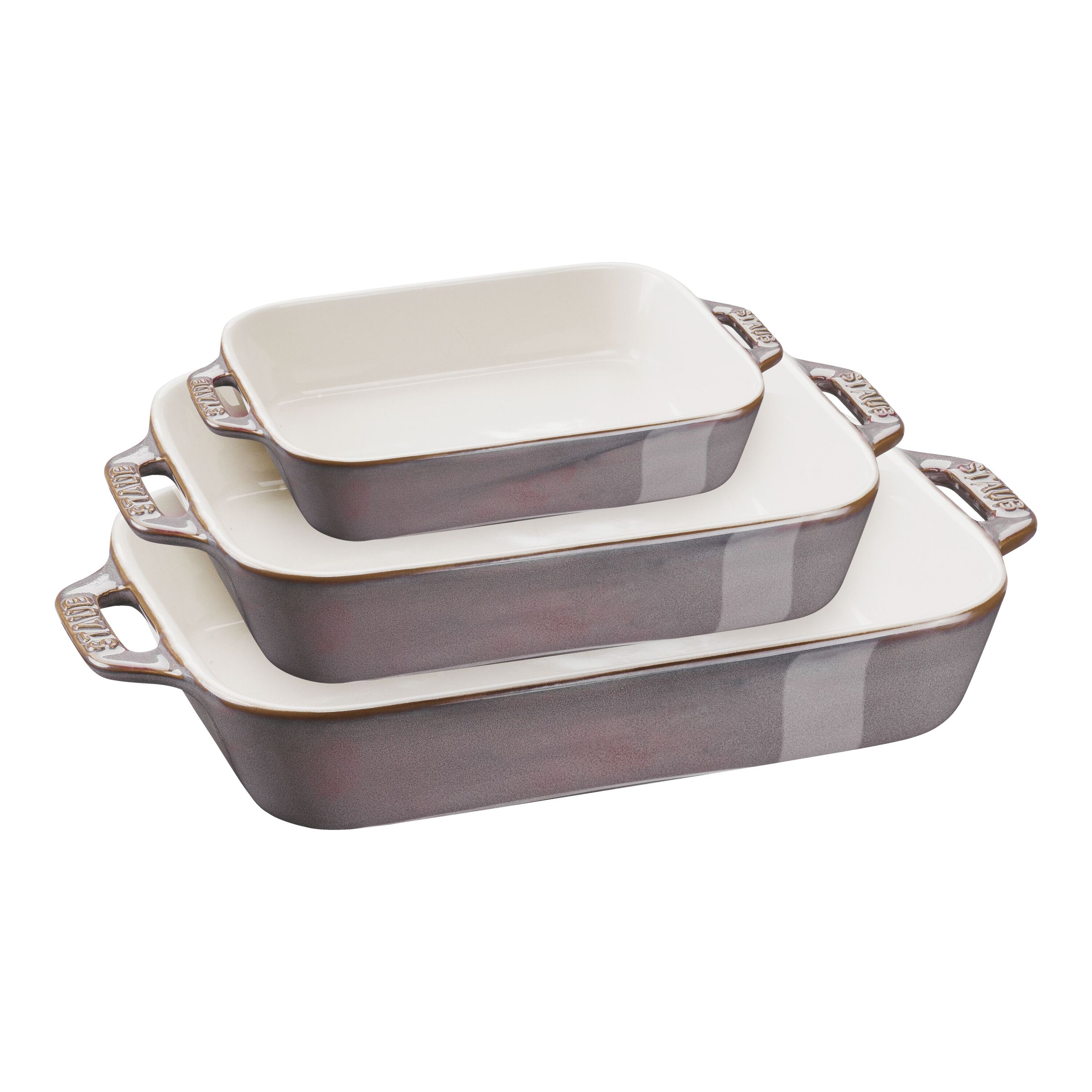 Staub Stoneware 3-Piece Rectangular Baking Dish Set