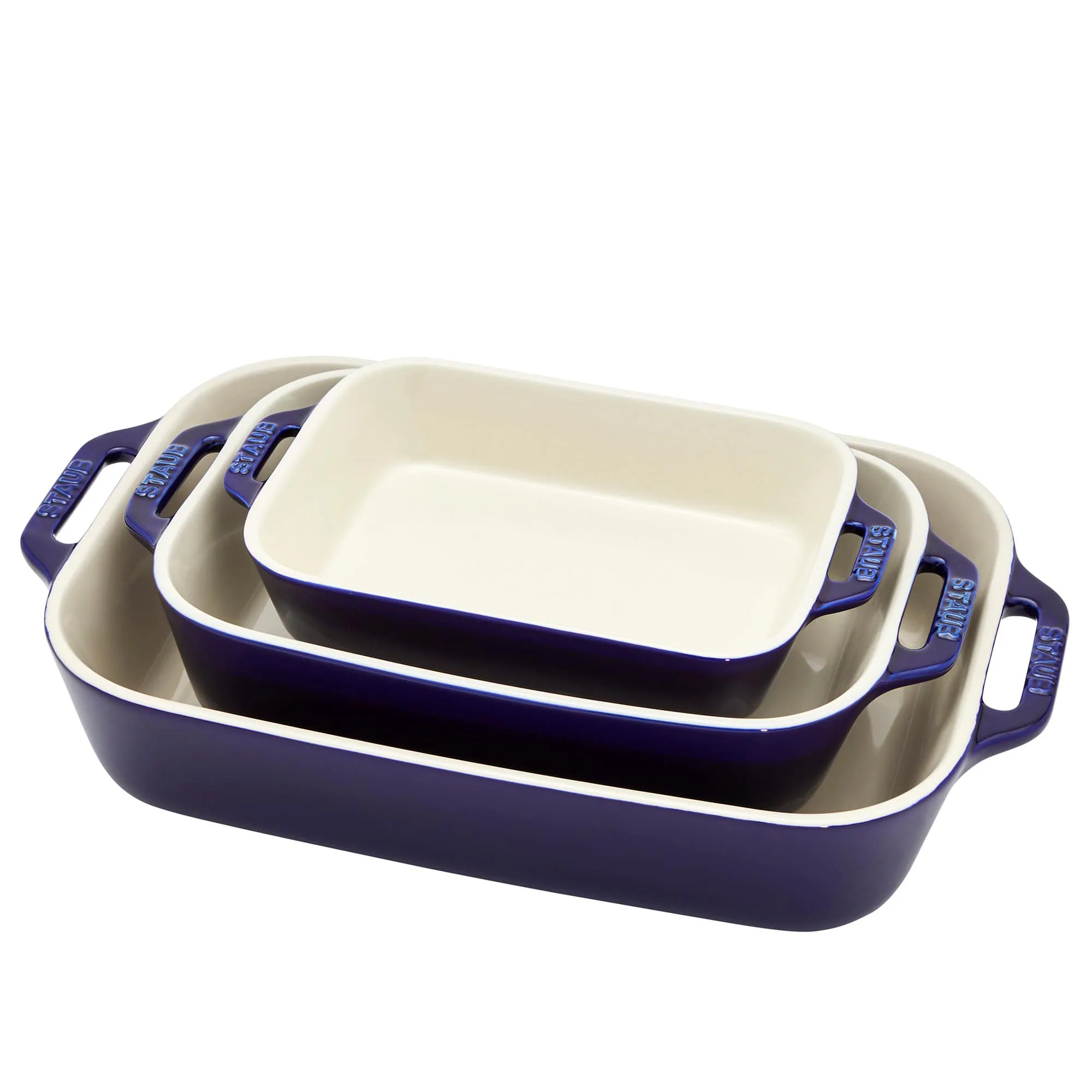 Staub Stoneware 3-Piece Rectangular Baking Dish Set