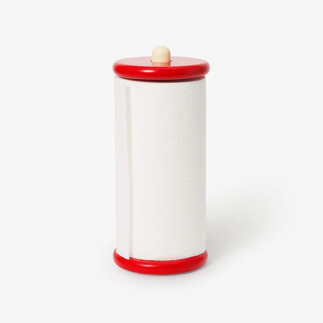 Areaware Spool Paper Towel Holder in Red