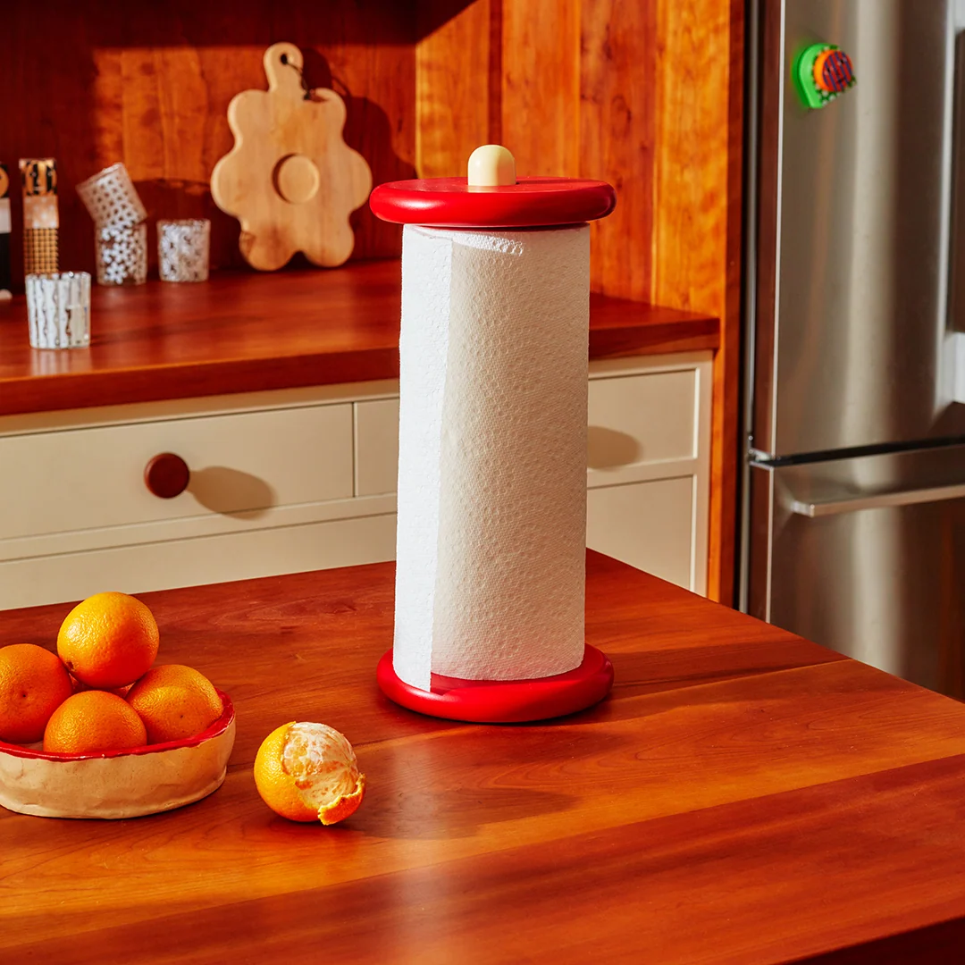 Areaware Spool Paper Towel Holder in Red